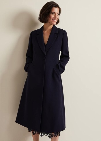 Phase Eight Juliette Crepe Coats Navy Canada | ZEMYFK-768